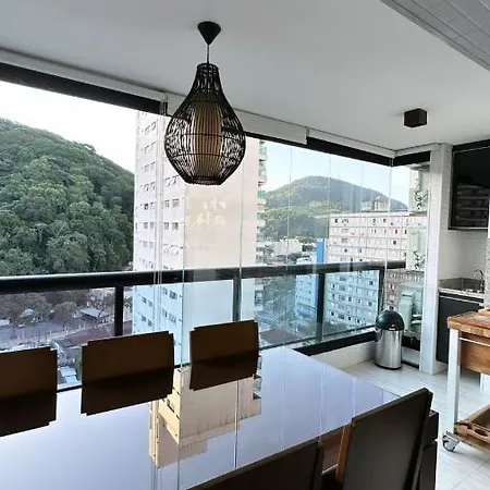 Flat Capitania Varam Guarujá com varanda gourmet-2